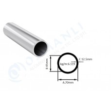 Alüminyum Boru Dış Çap 70mm X Et Kalınlık 12.5mm